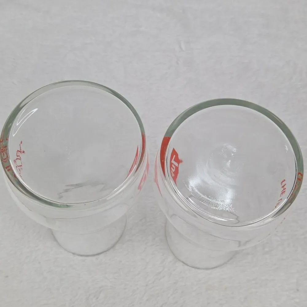 Vintage 7-Up The Uncola Glasses Set of‎ 2 Upside Down Glass Vintage Seven Up